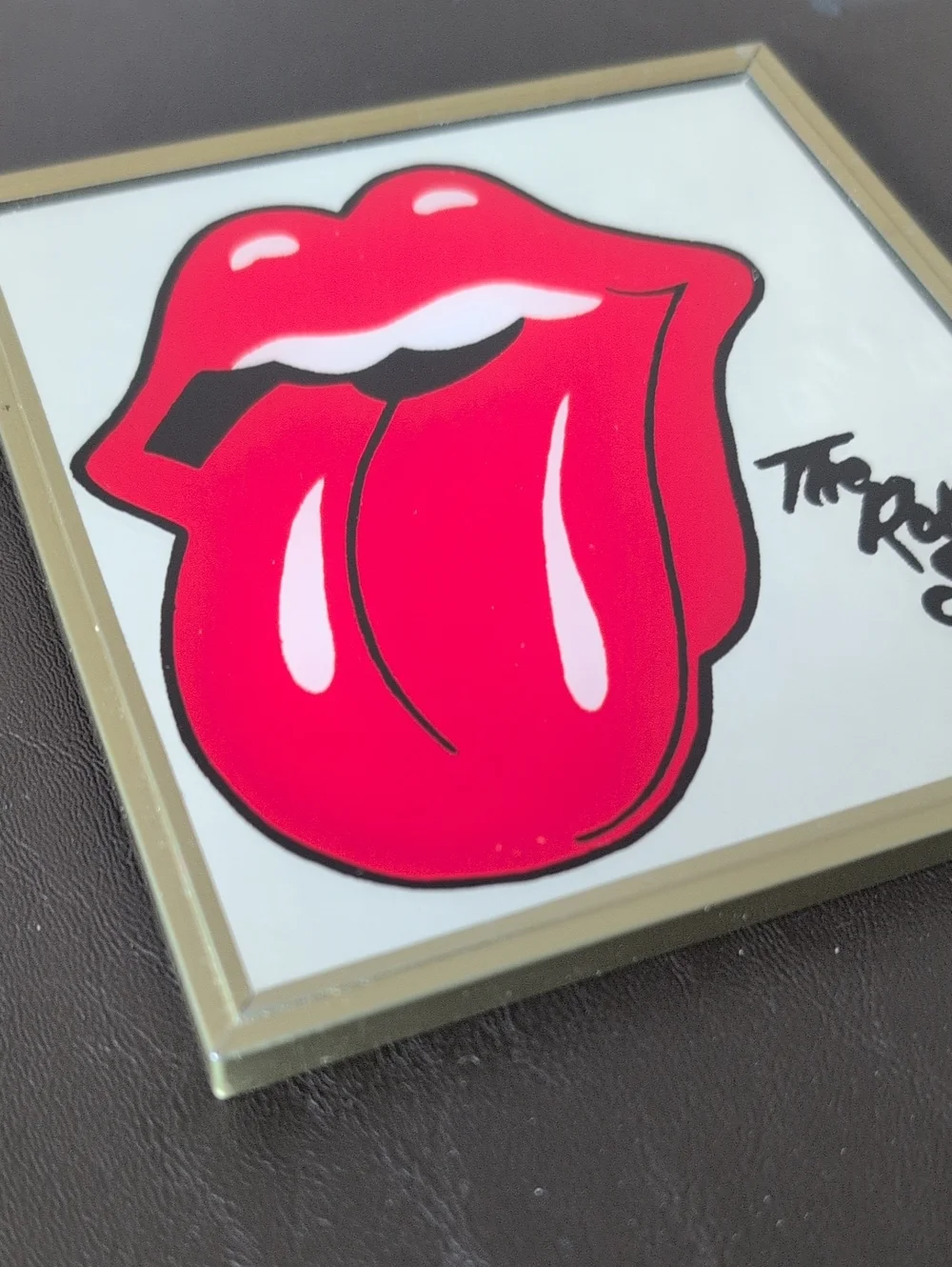 Vintage 1970s The Rolling Stones Carnival Prize Mirror - Classic Tongue Logo